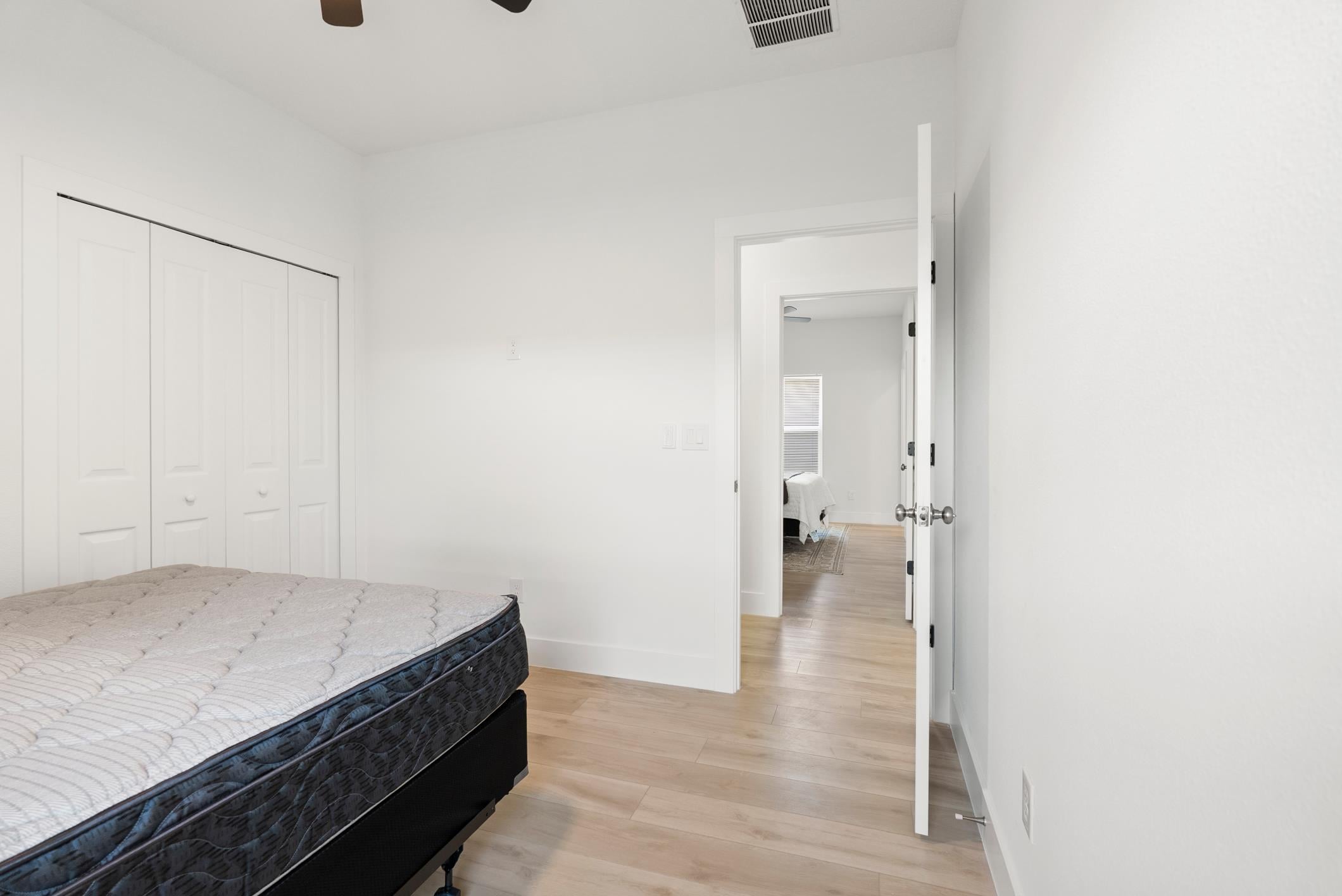 Private resident bedroom with double closets