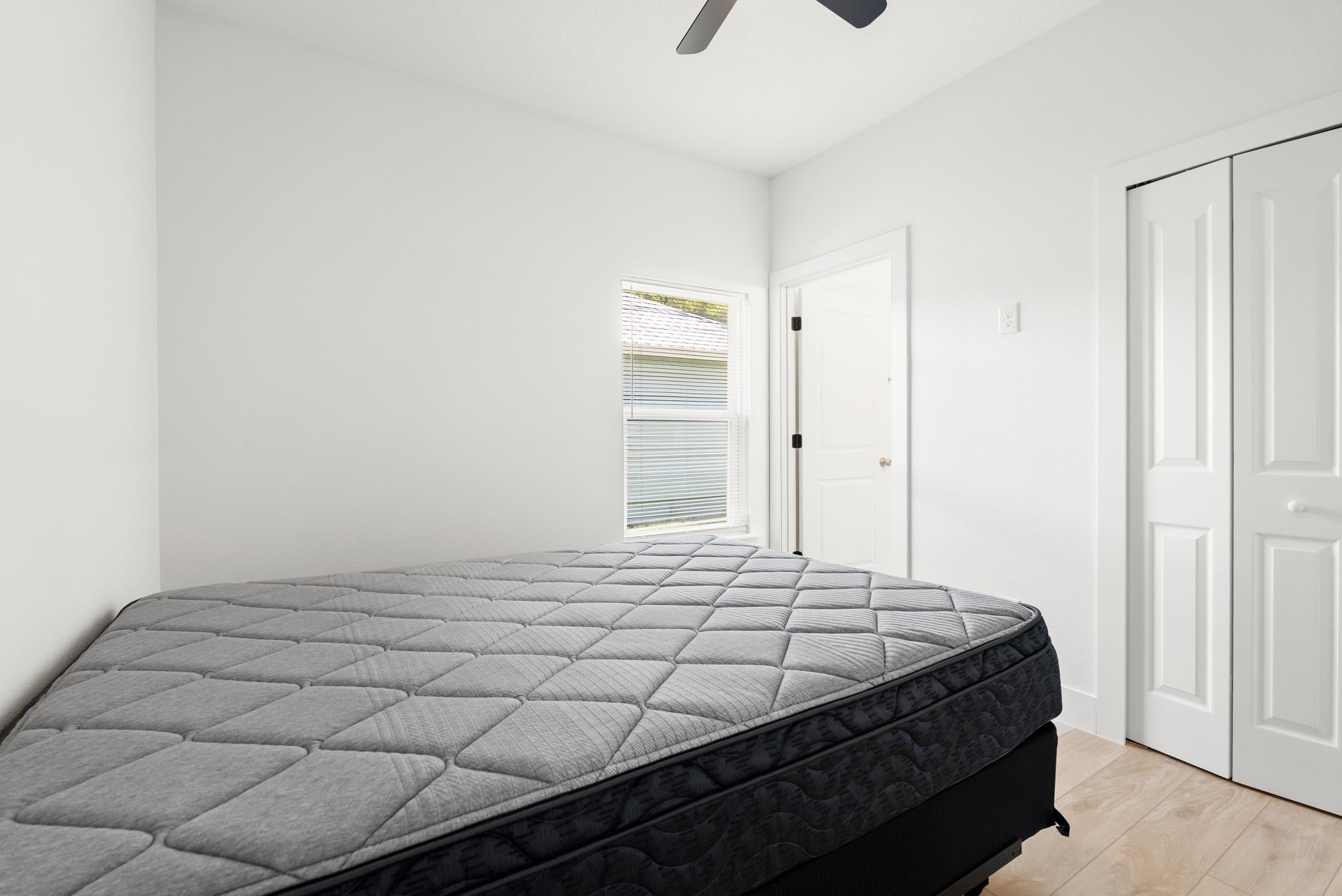 Spacious private bedroom with closet space