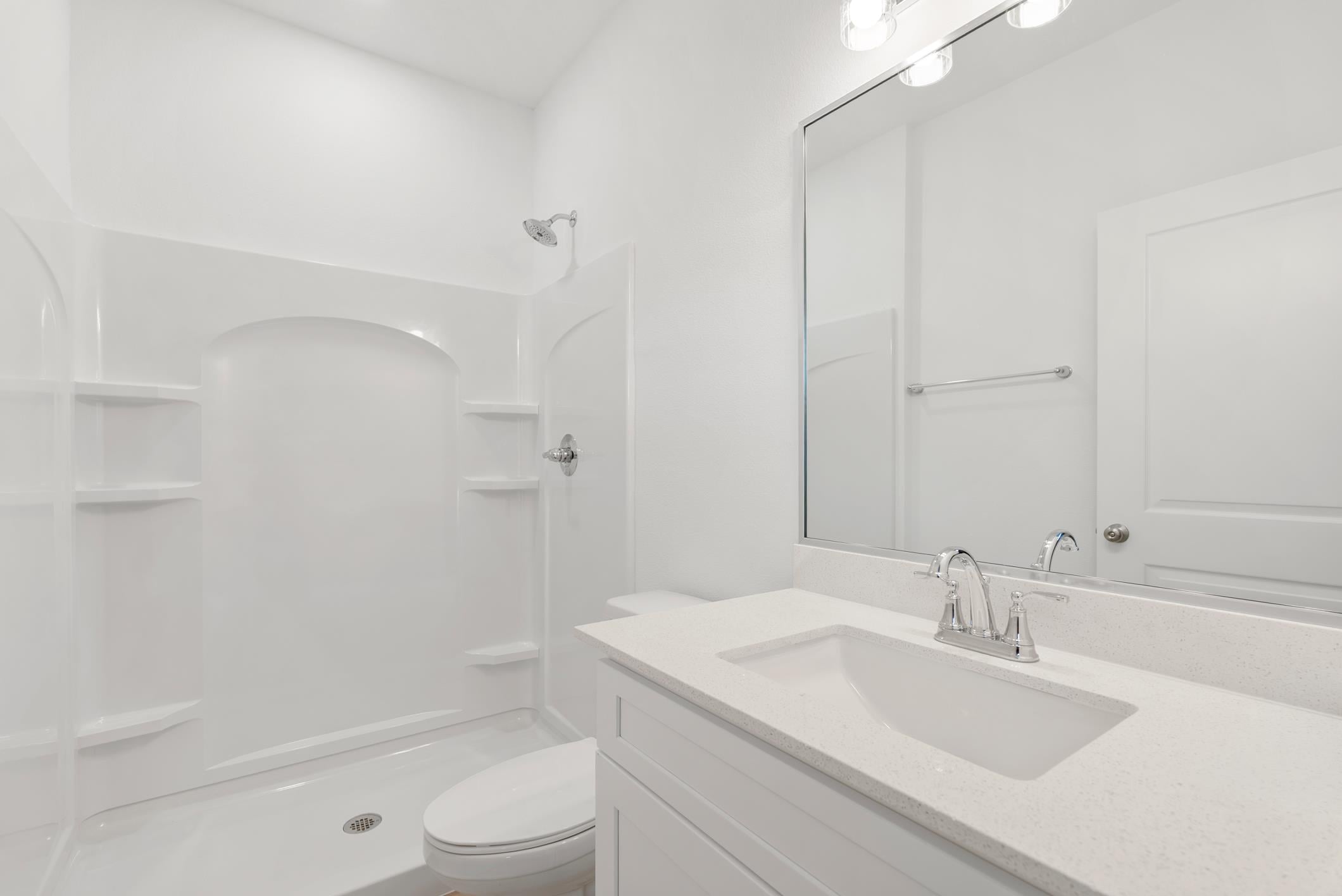 Clean modern bathroom with shower